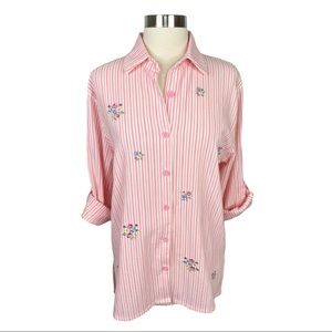 Vintage Draper's & Damon's Striped Cottagecore Top